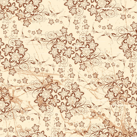 Floral wallpaper. Flowers & butterflies. Elements on separate layersのイラスト素材