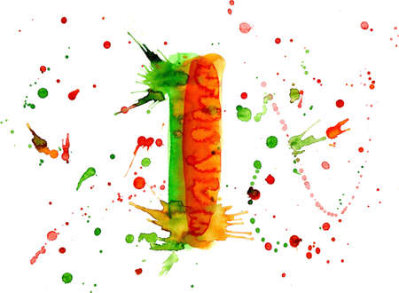 Watercolor paint - digitの写真素材