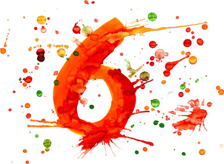 Watercolor paint - digitの写真素材