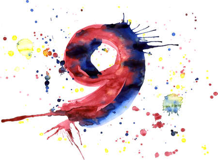 Watercolor paint - digitの写真素材