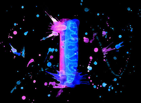 Neon watercolor paint - digitの写真素材