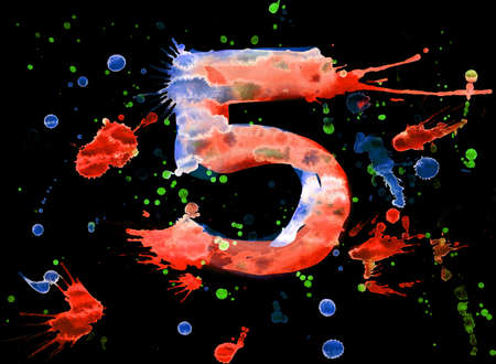 Neon watercolor paint - digitの写真素材