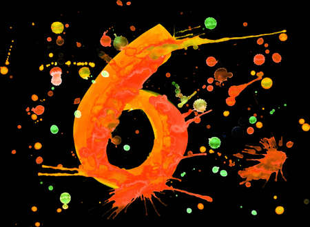 Neon watercolor paint - digitの写真素材