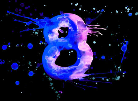 Neon watercolor paint - digitの写真素材