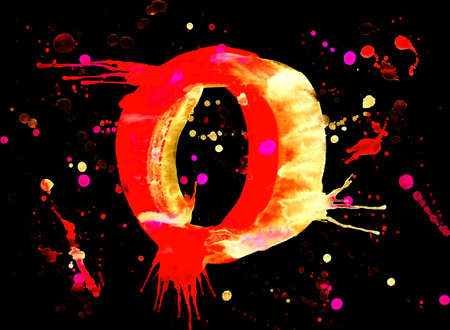 Neon watercolor paint - digitの写真素材