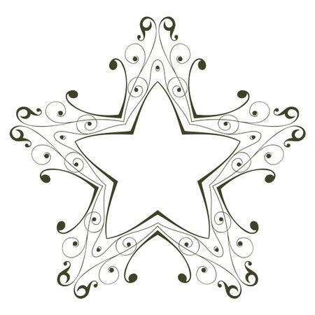 Vintage floral frame - starのイラスト素材