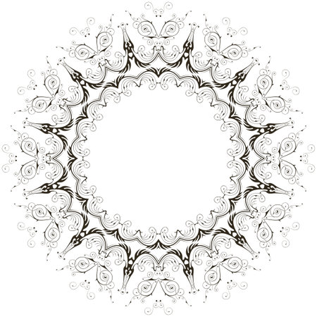 Vintage radial floral frameのイラスト素材
