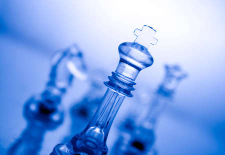blue  transparent  chessの写真素材