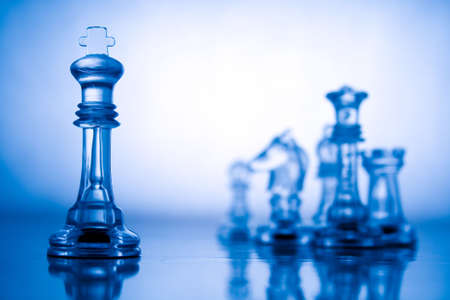 Blue transparent chessの写真素材
