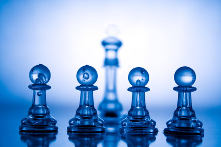 Blue transparent chess