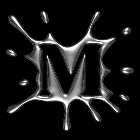 Liquid metal letter M - alphabet symbol isolated on a black background (with path) Liquid metal letter M - alphabet symbol isolated on a black background (with path)