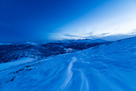 winter landscape in the mountainsの写真素材
