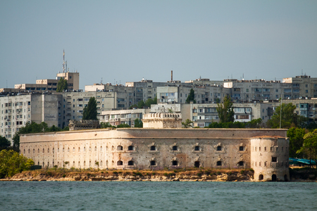 Mikhailovskaya Battery in Sevastopol Bay, Crimea, Russia.の写真素材