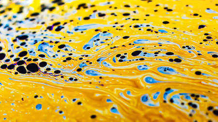 Beautiful psychedelic abstractions on the surface soap bubbles.の写真素材
