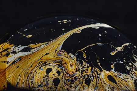 Beautiful psychedelic abstractions on the surface soap bubbles.