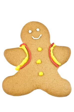 ginger cookie on white backgroundの写真素材