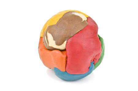 colorful plasticine ball on white background