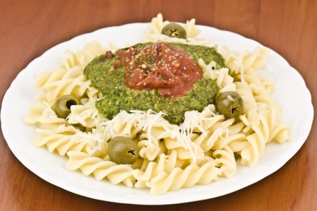 delicious pasta dish in the photoの写真素材