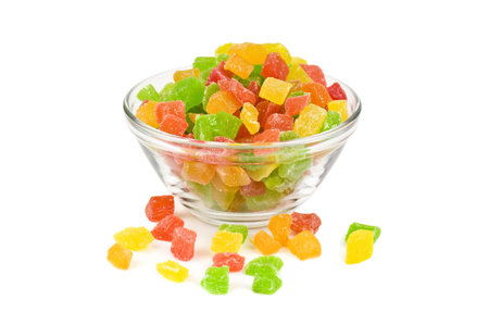 dried fruits in glass plateの写真素材