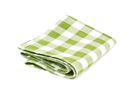 green napkin on white backgroundの写真素材