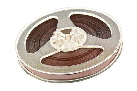 old vintage bobbin on whiteの写真素材