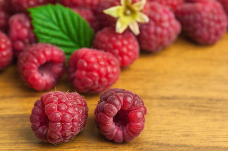ripe, juicy and sweet raspberries