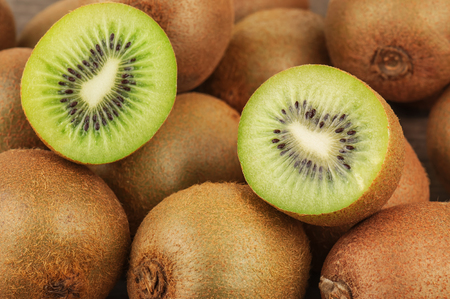 ripe and juicy kiwi as a textureの写真素材