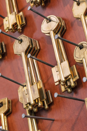 golden key blanks on nails
