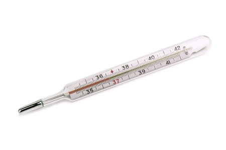 medical thermometer on white background