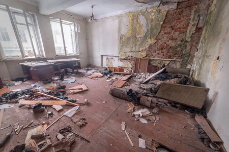 abandoned empty room with old thingsの写真素材