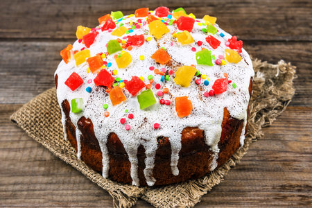 delicious Easter cake with dried fruits