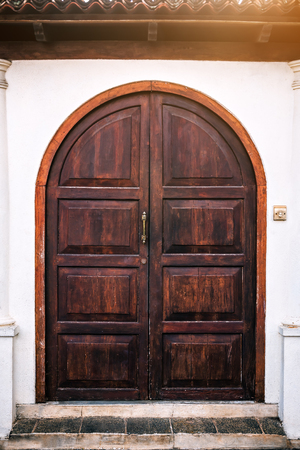 old wooden secure door as a textureの写真素材