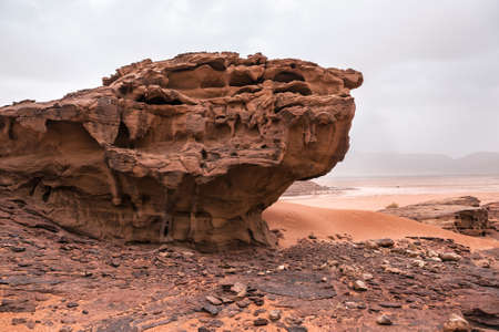 Amazing rocks in red desert Wadi Rumの写真素材