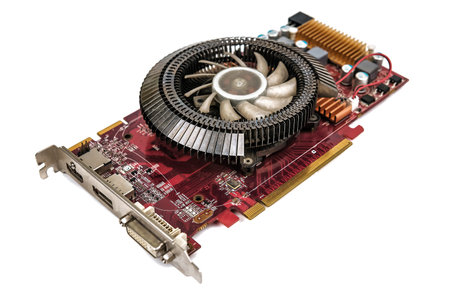 computer graphics card isolated on white