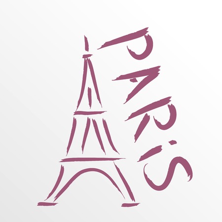 Paris lettering over vintage floral background vectorのイラスト素材