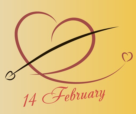 Heart with lines for greeting cards, Valentines and web designのイラスト素材