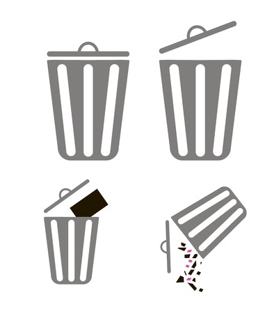 Wastepaper basket for design in mobile applicationsのイラスト素材