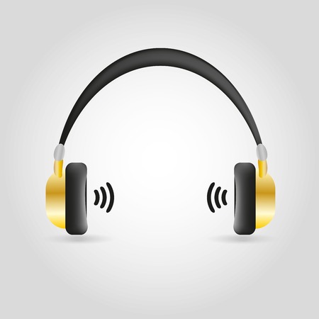 Headphones Isolated on White Badesign ckground,for in the media industryのイラスト素材