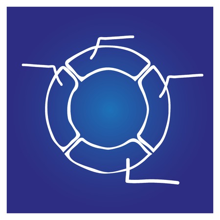 Blank pie chart,drawn by hand on a blue background,Is used to design business publicationsのイラスト素材