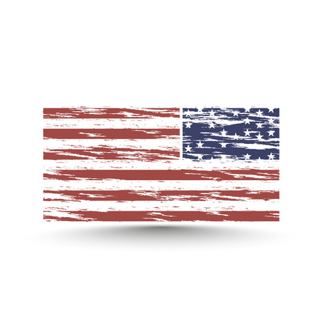American grunge flag on a white background,for web design and printingのイラスト素材