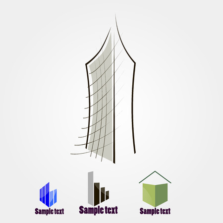 The vector set of colored skyscrapers,for the design pressのイラスト素材