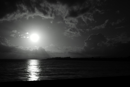 Sunset B / Wの写真素材