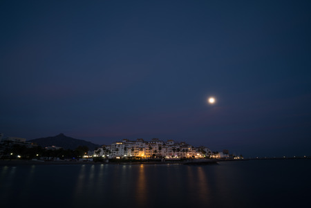 Sunset and Moonriseの写真素材