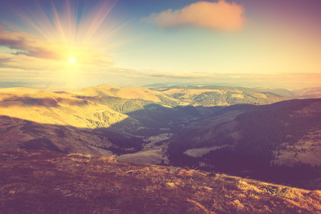 Beautiful summer mountain landscape at sunshine.の写真素材