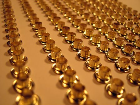 Group of gold rivets. Abstract background.Tools background.の写真素材