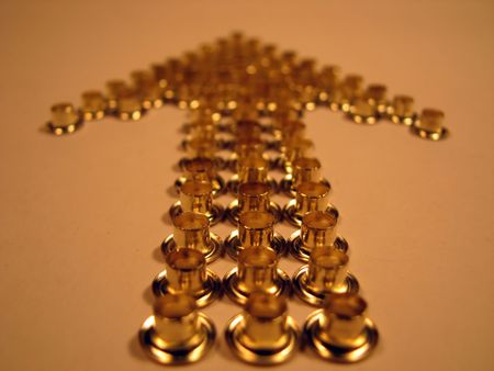 Group of gold rivets. Abstract background.Tools background. の写真素材