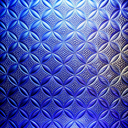abstract blue background with reflection and pattern of glass texture, close upの素材
