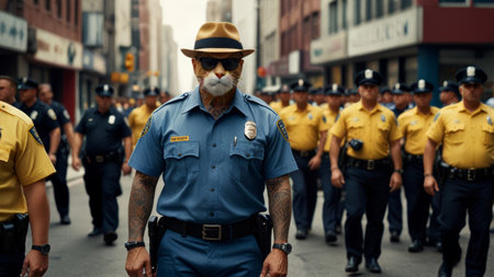 NYPD police officer in New Yorkの素材