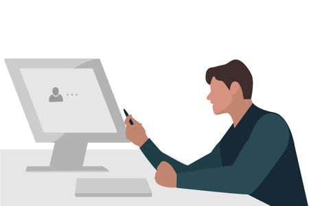 Man Working - Stock Vector Illustrationのイラスト素材