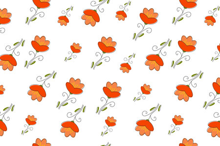 flower pattern, repeating poppy flower pattern. Flowers concept. Vectorのイラスト素材